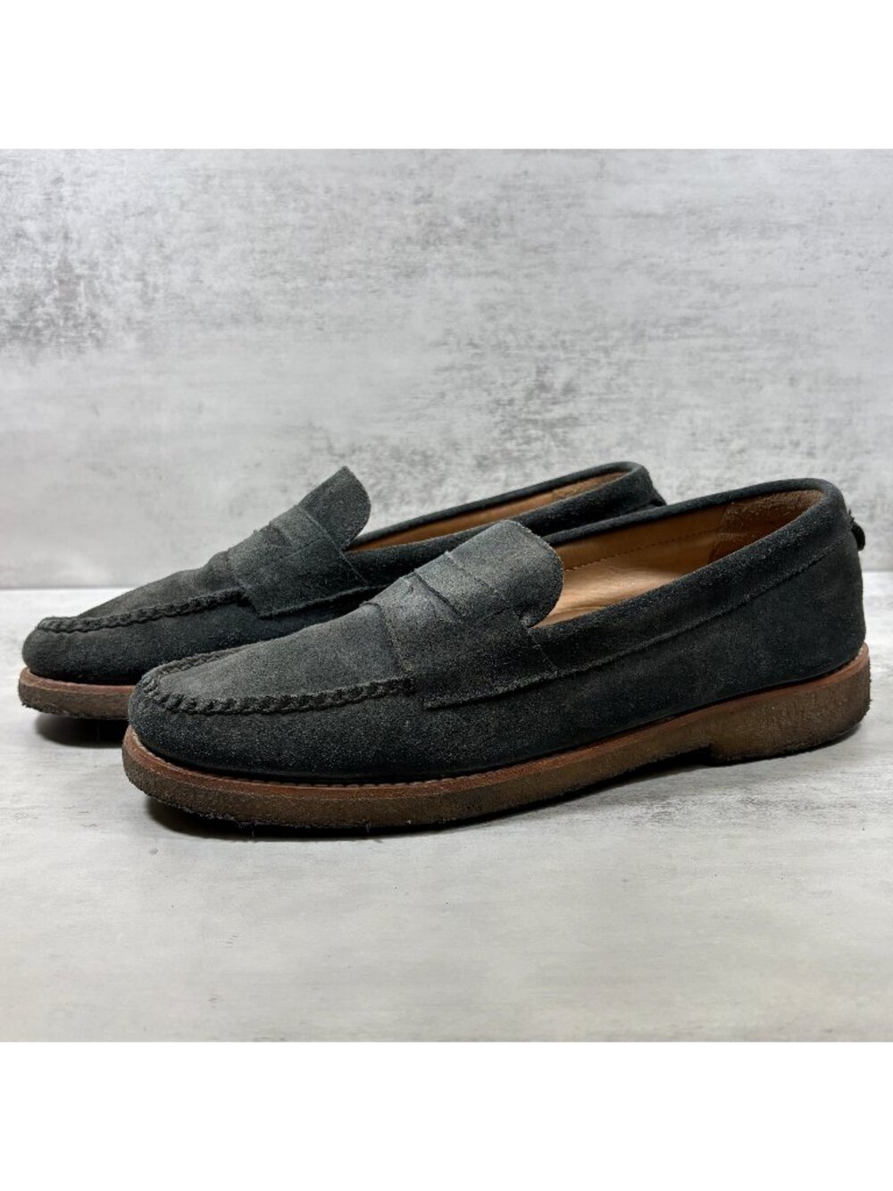 Brooks Brothers Suede Leather Crepe Soles Penny Loafers - Men's Size 10 - Green